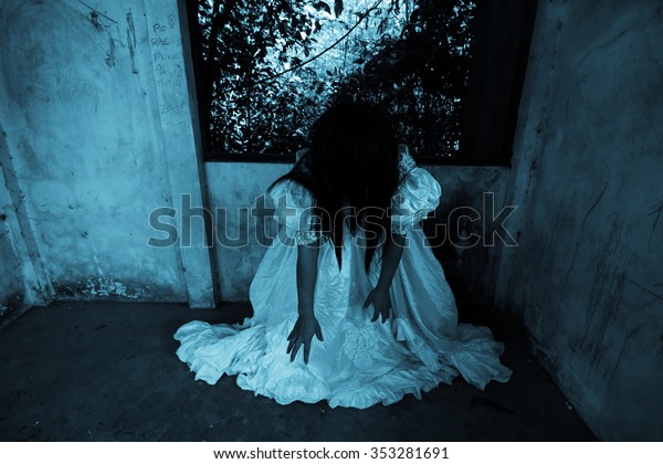 Cry Girlghost Haunted Housemysterious Woman White Stock Photo (Edit Now) 353281691
