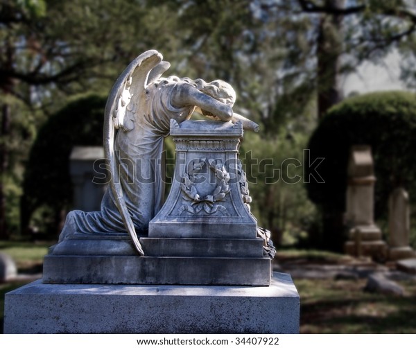 Crying Angel Statue Glenwood Cemetery Houston Stock Photo (Edit Now