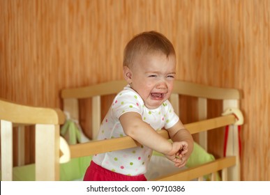 Crying Baby Of One Year Old  In Crib