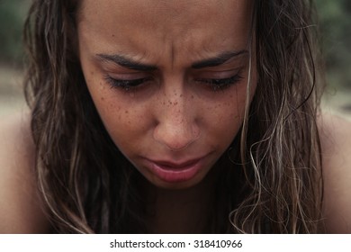 Crying Beauty Girl Beautiful Model Woman Stock Photo 318410966 ...