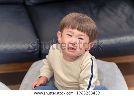 crying boy. A child with a disgusting expression