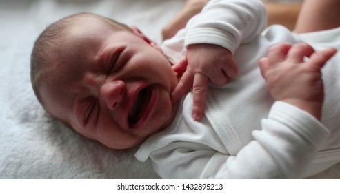 Crying Newborn Baby Infant Complaining First Stock Photo 1432895213 ...