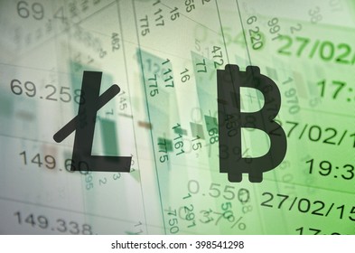 Cryptocurrency concept. Trading software window on PC screen, close-up.