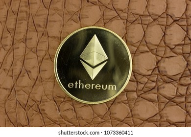 Cryptocurrency Ethereum. Aligator Skin Texture