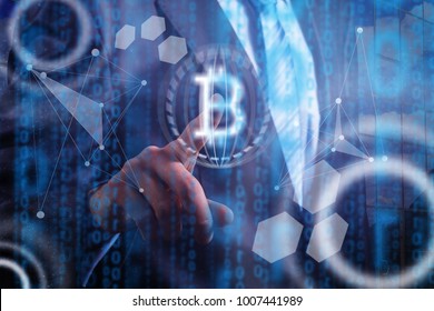 Cryptocurrency graph on virtual screen business finance and technology concept bitcoin