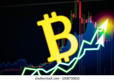 Cryptocurrency graph on virtual screen exchange stock market. Business Analytics price change cryptocurrenc, Finance and technology concept. Bitcoin symbol, investment security and strategy.