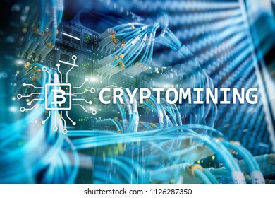 Cryptocurrency mining concept on server room background. - Powered by Shutterstock - Get 15% off with code: PIKWIZARD15