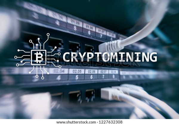 Cryptocurrency Mining Concept On Server Room Stock Photo Edit Now 1227632308