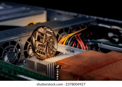 Cryptocurrency related to electronic devices and bitcoin mining using graphics cards power. 