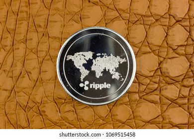 Cryptocurrency Ripple. Aligator Skin Texture