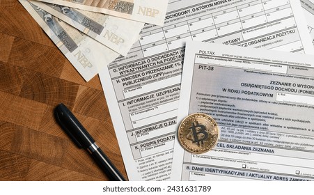 Cryptocurrency sale annual tax return form PIT-38. Poland income tax declaration