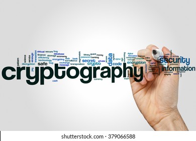 Cryptography word cloud concept