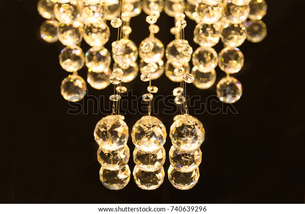 Crystal Ball Chandelier Hanging Ceiling Orange Royalty Free