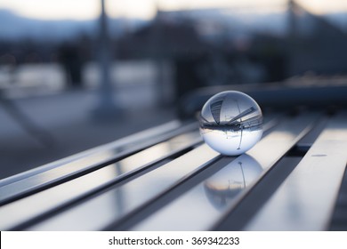 Crystal Ball With Reflection Of City