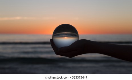 Crystal Ball Reflection In The Palm Of Your Hand!