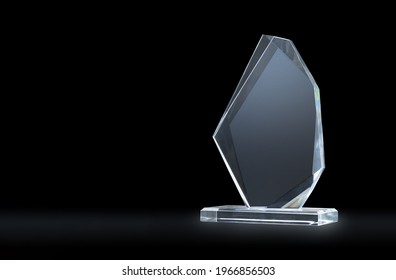 Crystal Blank Award Isolated On Black Background