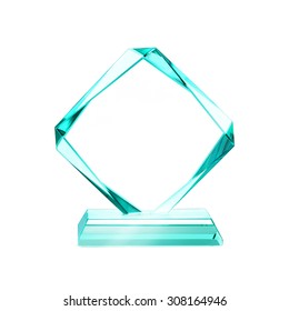 Crystal Blank For Award Isolated On A White Background With A Clipping Path