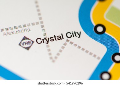 Crystal City Station. Washington DC Metro Map.