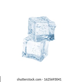 Crystal clear ice cubes isolated on white - Shutterstock ID 1625693041