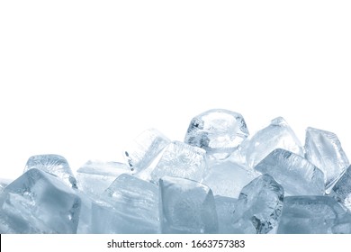 Crystal clear ice cubes isolated on white - Shutterstock ID 1663757383