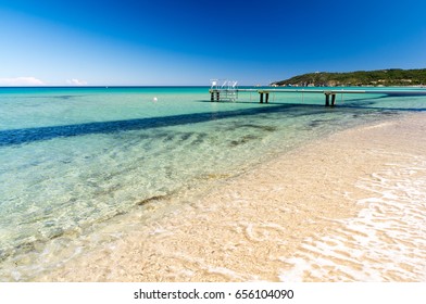 Crystal Clear Water On Pampelonne Beach Near Saint Tropez In South France