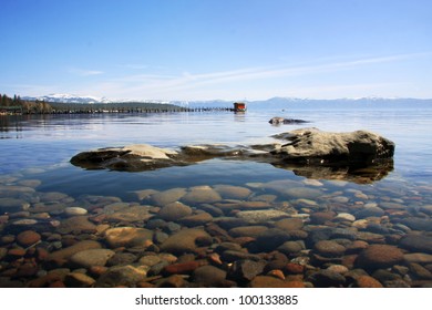 The Crystal Clear Waters Of Lake Tahoe Near Tahoe City.