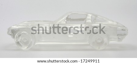 A crystal Corvette as seen from the side