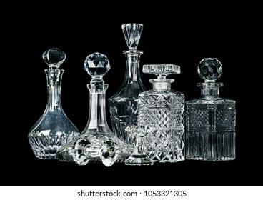 Crystal Glassware Isolated On Black 