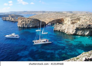 The Crystal Lagoon On Comino Island In Malta.