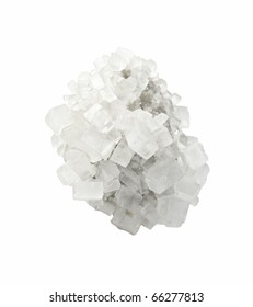 Crystal Of Mineral Salt On A White Background