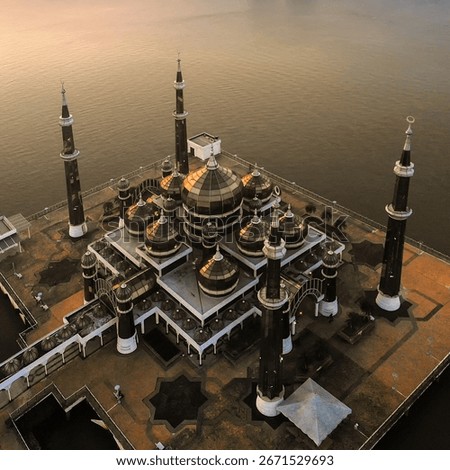 Crystal mosque  during sunset located at Kuala Terengganu, Malaysia.