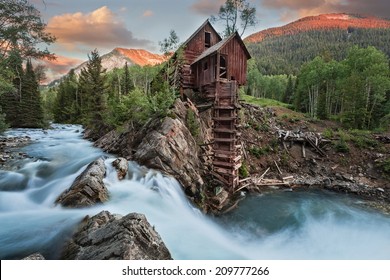 Crystal River Sunset With An Old Mill