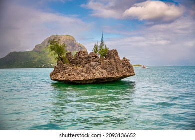 Crystal Rock Is An Isolated Rock In Front Of Mauritius Coastline