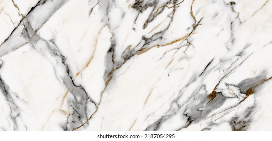 Crystal satvario marble texture background with brown-grey curly veins. calacatta glossy marble stone and thassos satvario quartzite. decorative sandstone white flooring for ceramic wall tile.