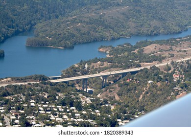 Crystal Springs Reservoir From Above