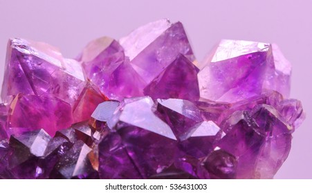 Crystal Stone, purple rough amethyst crystals with filter magenta
