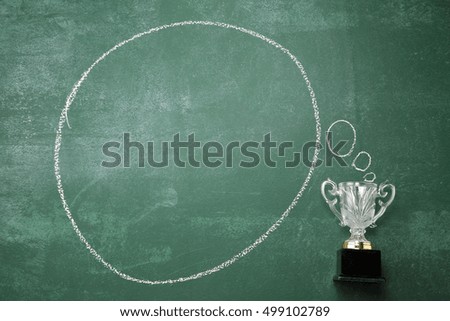 crystal trophy and thinking bubble