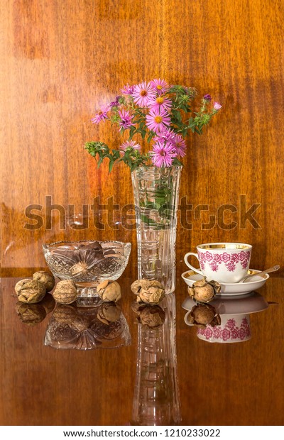 Crystal Vases Flowers Candy On Polished Stock Photo Edit Now