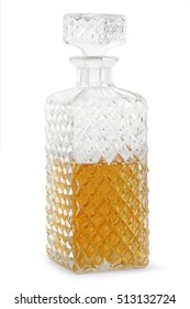 Crystal Whisky Decanter Isolated On A White Background