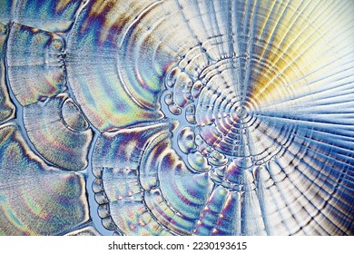 Crystallized ascorbic acid, commonly known as Vitamin 
C, photographed with microscope 