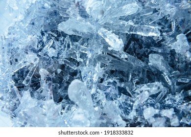 Crystals Close Up. Crystal Texture. Frozen Water.