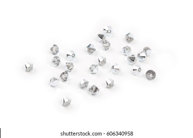 Crystals on white background