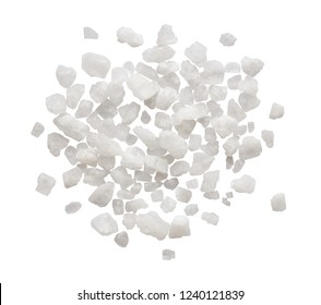 Crystals Of Sea Salt Isolated On White Background 