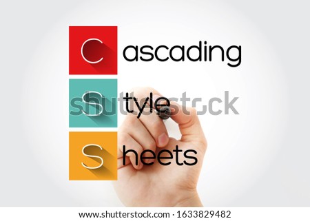 CSS - Cascading Style Sheets acronym with marker, technology concept background