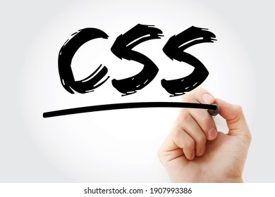 CSS Cascading Style Sheets - Language Used For Describing The Presentation Of A Document Written In A Markup Language, Acronym Text With Marker