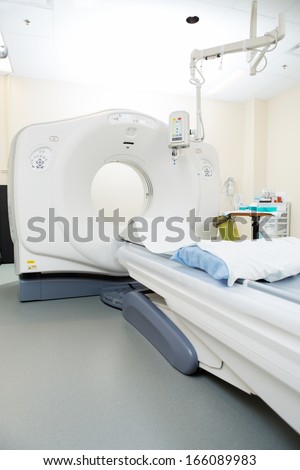 CT scan machine in examination room