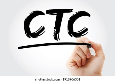 CTC Cost To Company - Total Salary Package Of An Employee, Acronym Text With Marker