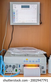 CTG device with monitoring of the state of health of the mother and child during childbirth in the hospital. Cardiotocograph device for measuring the baby pulse during childbirth