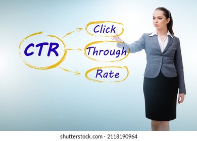 CTR click through rate concept with business people