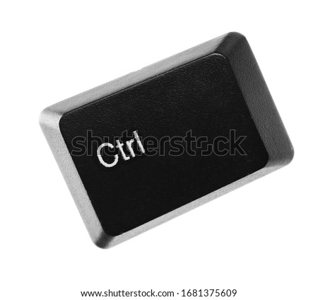 Ctrl, control button computer keyboard isolated on white background, clipping path